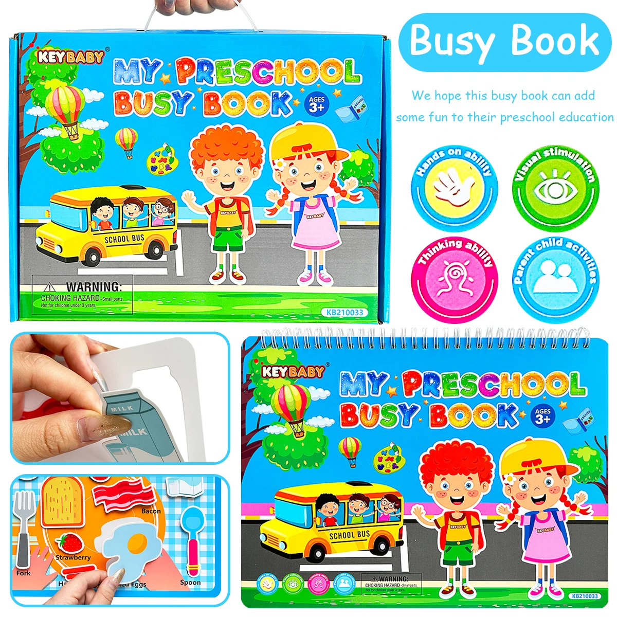 libro-attivita-prescolare-con-velcro-per-l'apprendimento-precoce-dei-bambini-con-attivita-di-abbinamento-di-alfabeto-cibo-scolastico-e-travestimenti-da-principessa