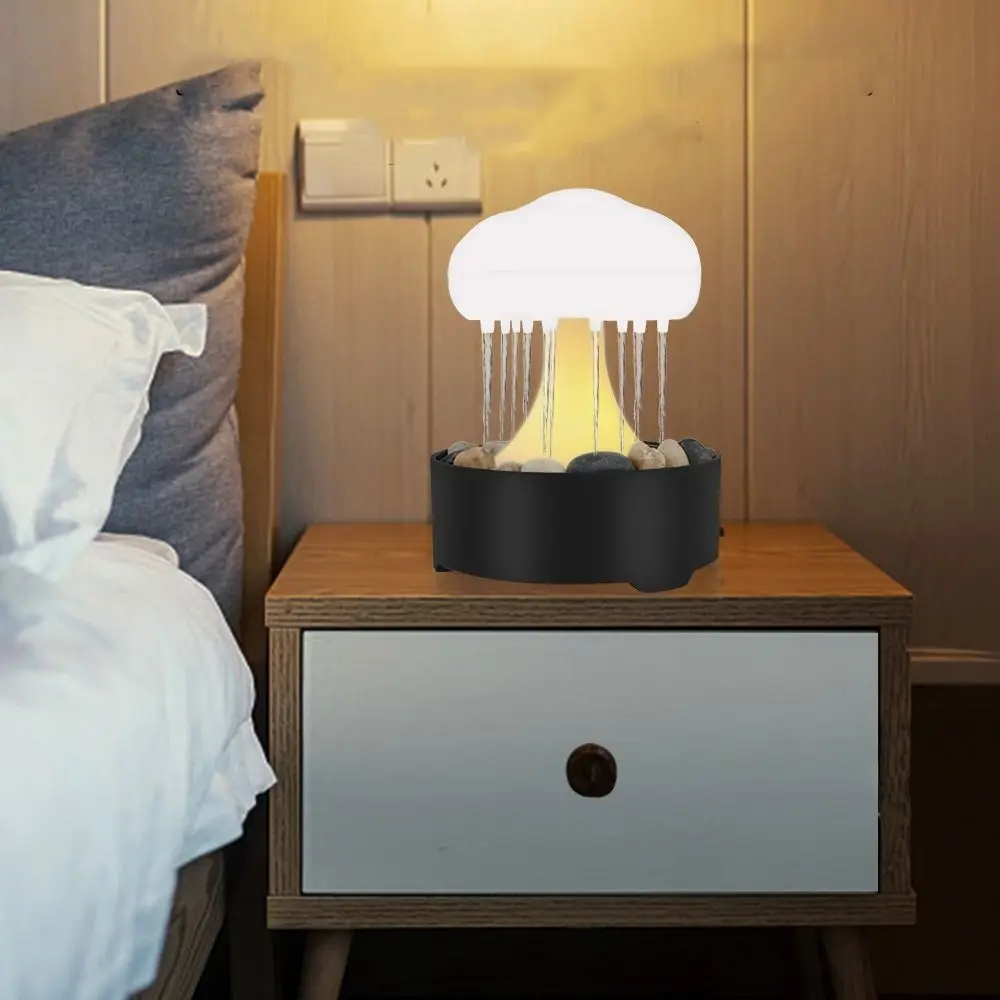 Home Decor Plastic Electric Fountain Light Ultra Quiet Simulated Mushroom Lamp Creative Funny Table Lamp Bedroom