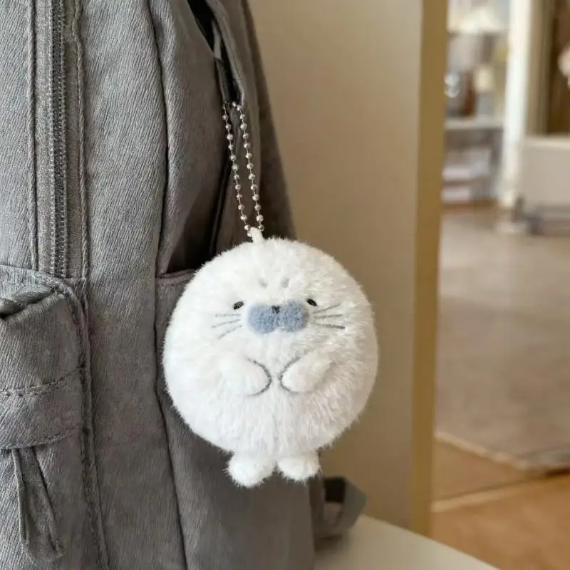 Portachiavi in peluche a forma di foca carina e grassoccia, ciondolo per zaino, accessorio decorativo, regalo
