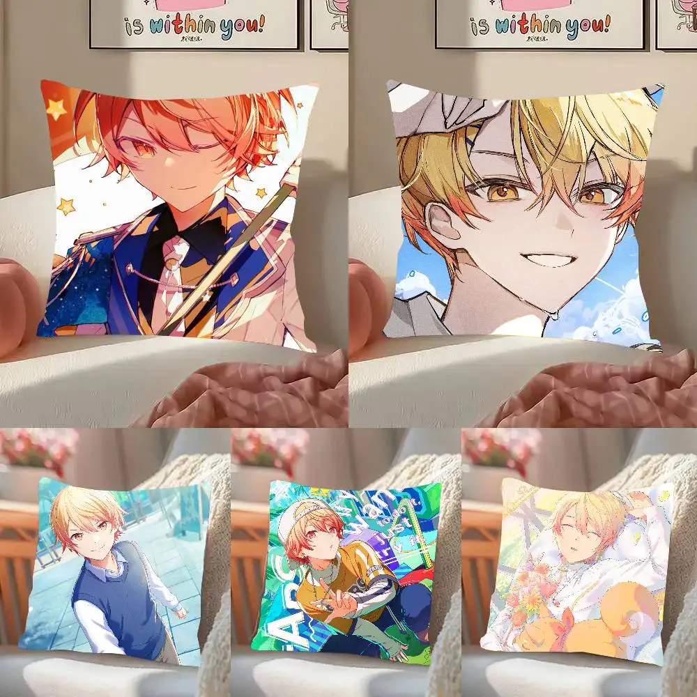 Funda de Almohada de Tenma Tsukasa del Manga P-Project Sekai, Funda de Almohada Cuadrada de Moda para Dormitorio, Sofá, Habitación, Decoración de Ocio