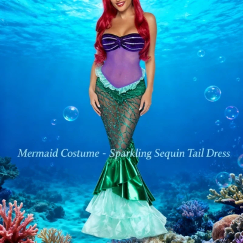 

Female Halloween Mermaid Costume Role Play Game Uniform Stage Show Clothing