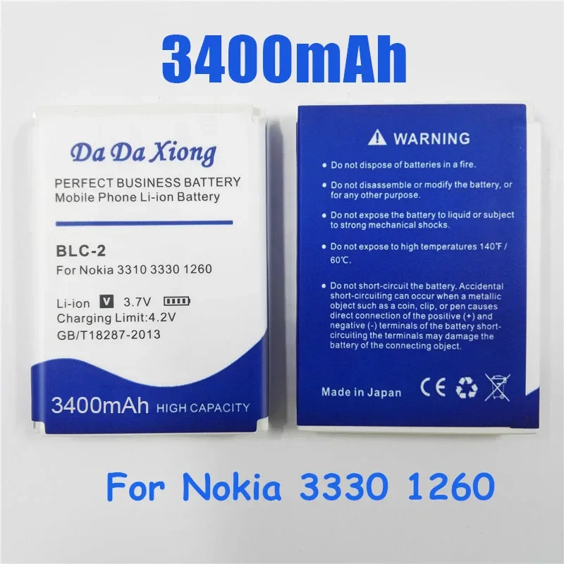 3400mAh BLC-2 BLC2 Li-ion Phone Battery For NOKIA 3330 1260 2260 3315 3320 3350 3360 3390 3410 3510 3520 3310