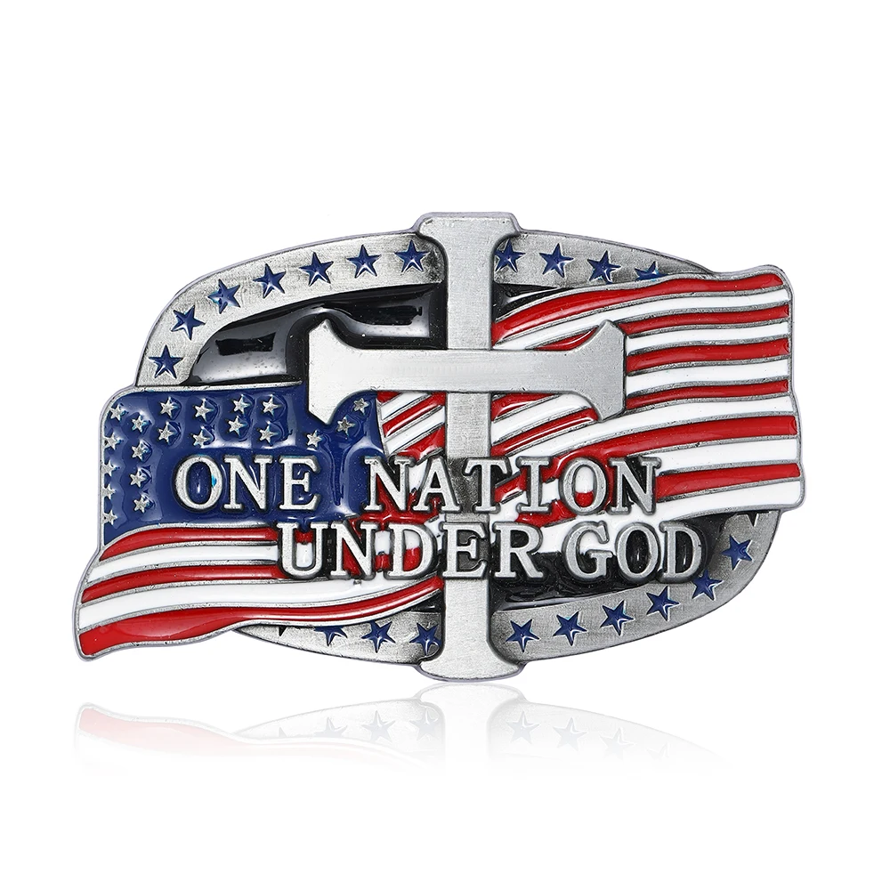 Cross American Flag Letter Men's Personality Novelty Trendy Versatile Casual Men's Belt Buckle