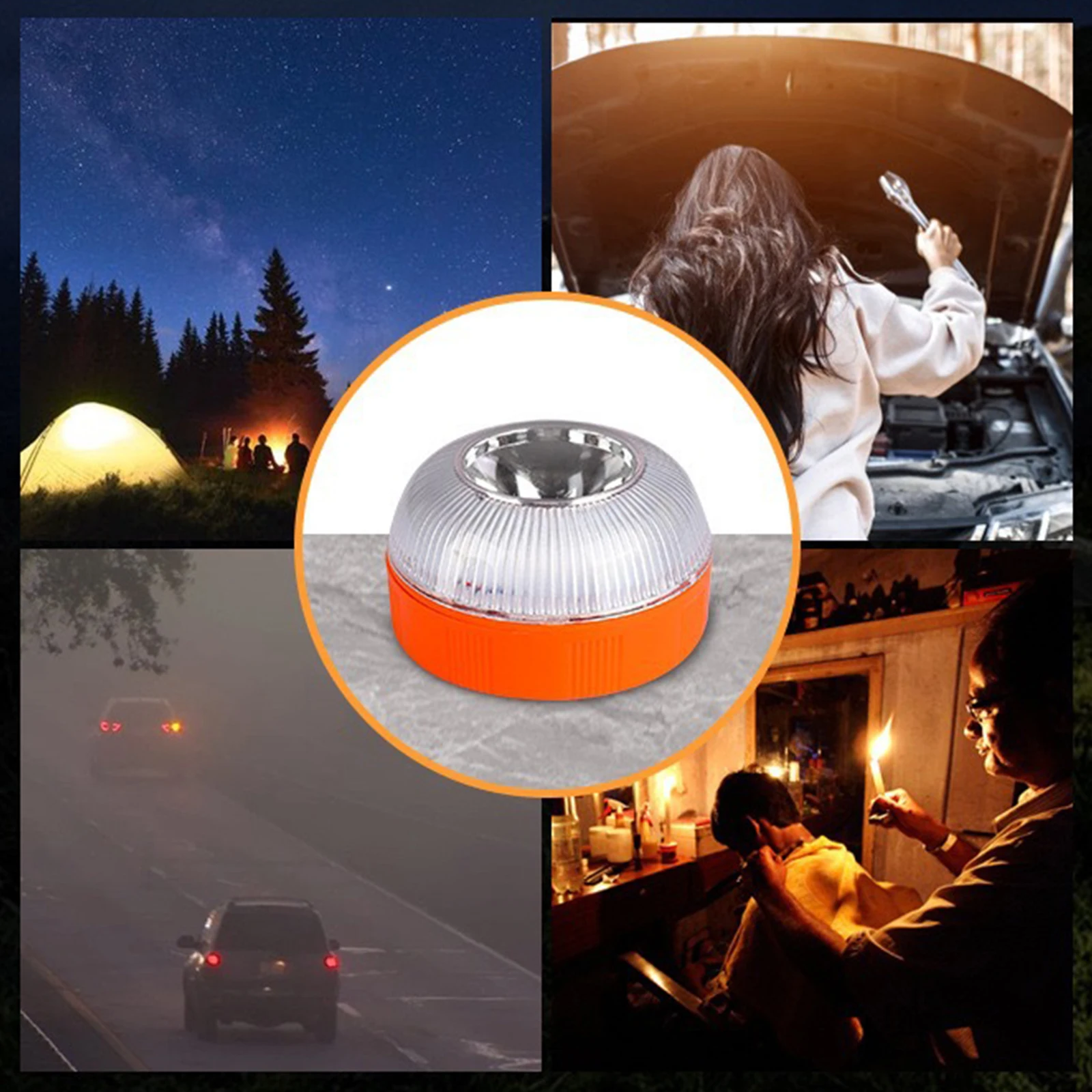 1 قطعة V16 ضوء الطوارئ سيارة قابلة للشحن المغناطيسي التعريفي LED ستروب مصباح يدوي سلامة حادث الطريق مصباح