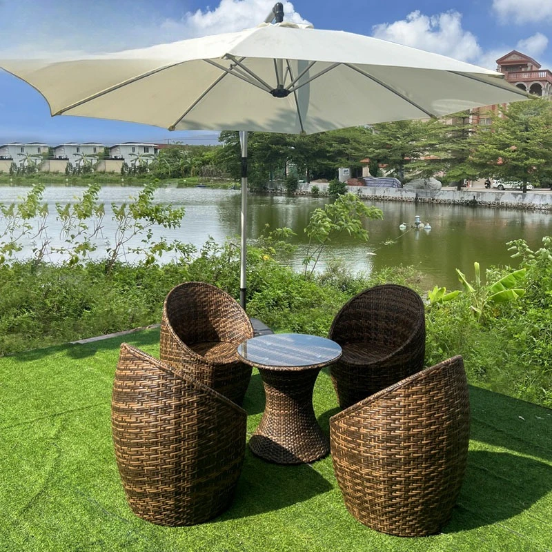 

Outdoor roof terrace rattan chair three-piece outdoor courtyard rattan table and chair garden open-air small coffee table