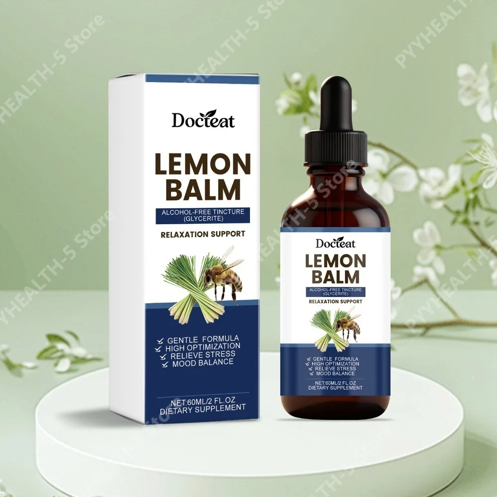 

Docteat Lemon Balm Drops Alcohol-Free Tincture (Glycerite) with Melissa Officinalis Extract, 60 Ml Dropper Design Gentle Formula