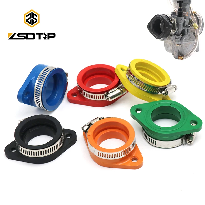 ZSDTRP Motorcycle Carburetor Adapter Inlet Intake Pipe Rubber Fit for KEIHIN MIKUNI KOSO PE PWK21-34 Motocross Air Intake