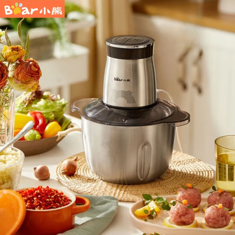 Meat Grinder Stainless Steel Electric Meat Chopper Garlic Machine Multi-functional Household Kitchen Electric Food Chopper