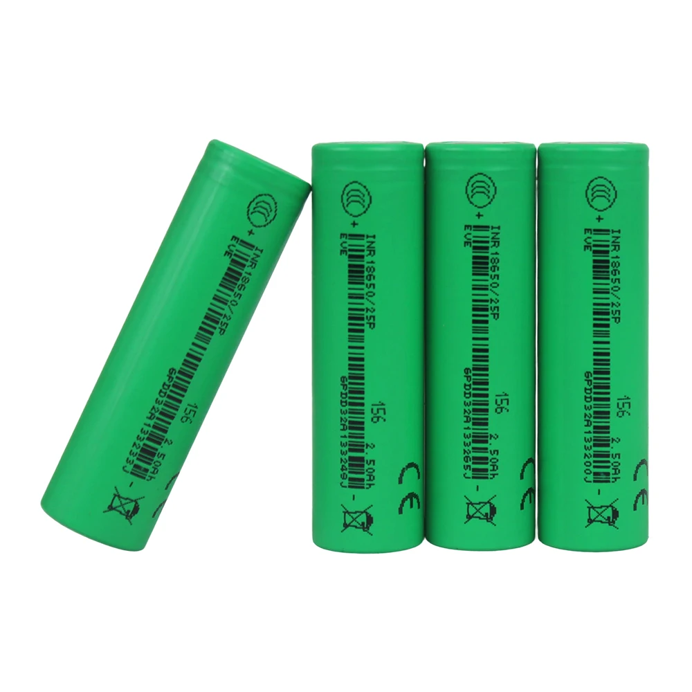 EVE 25P 3.7V 2500mah Rechargeable 18650 Lithium-ion Batteries 30A High Rate Discharge For E-cigatare Electric Drill Powe Bank