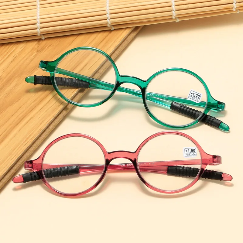 Spring Hinge Round Reading Glasses Women Men Diopter Magnifier Presbyopic Glasses Ultralight Far Sight Eyewear +10~+40