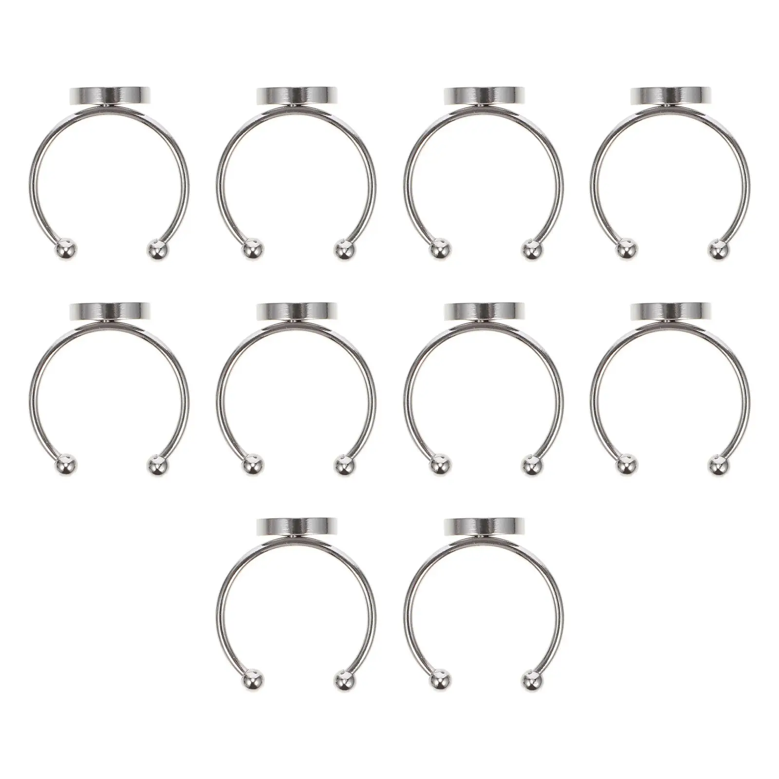 

10 Pcs Ring Bases Stainless Steel Jewelry Making Supplies Metal Silver Findings Customizable Craft Kits Sturdy Setting Trays