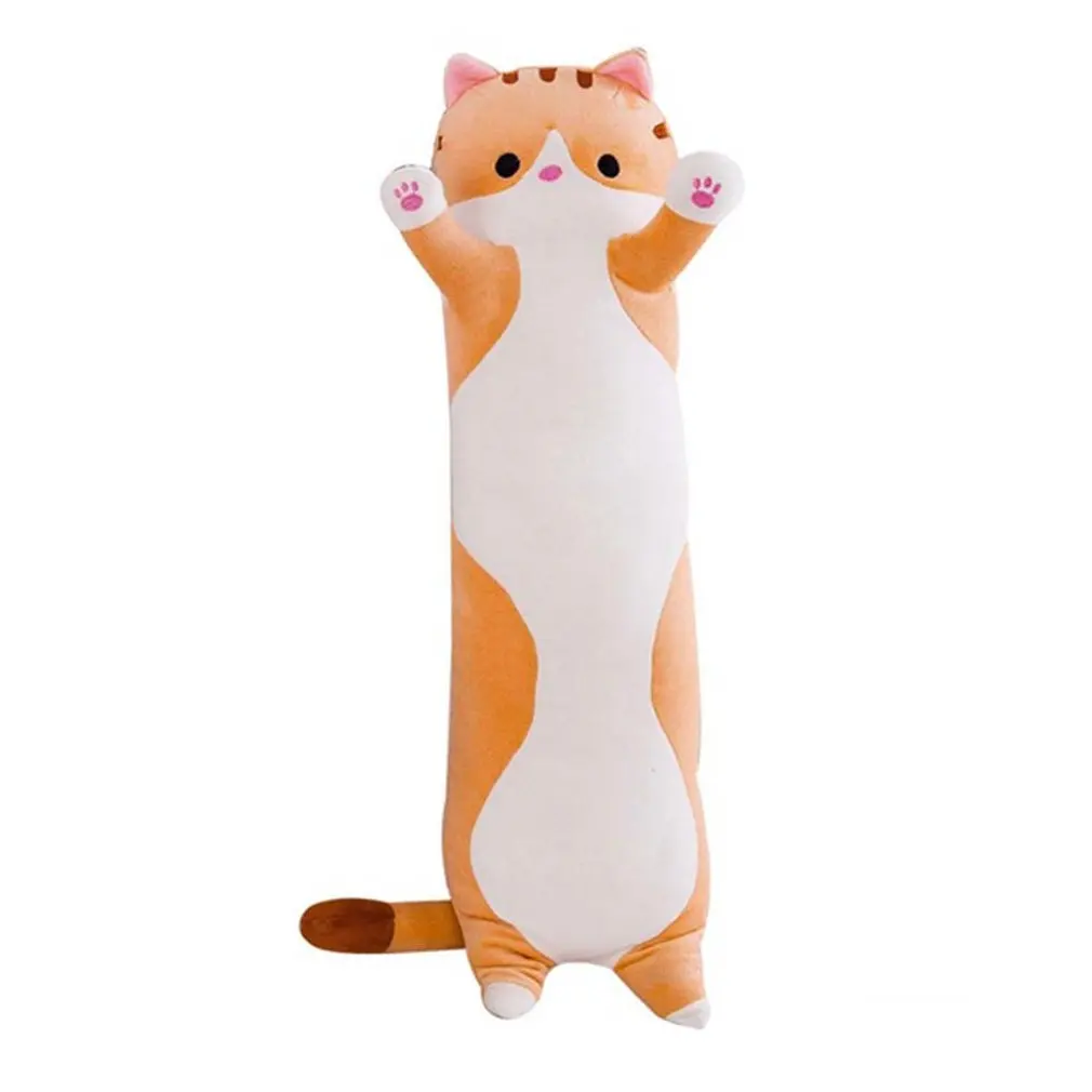 Simpatici giocattoli di peluche peluche bambola di gatto morbido cuscino di gattino farcito cuscini al ginocchio per bambini dormire giocattoli di peluche lunghi regalo per bambini fidanzata