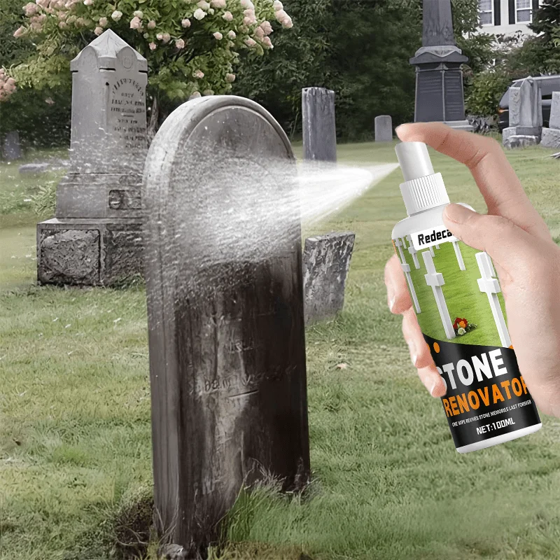 Stone Spray for Tombstones, restore stone color, deep care marble tiles cemetery maintenance, portable