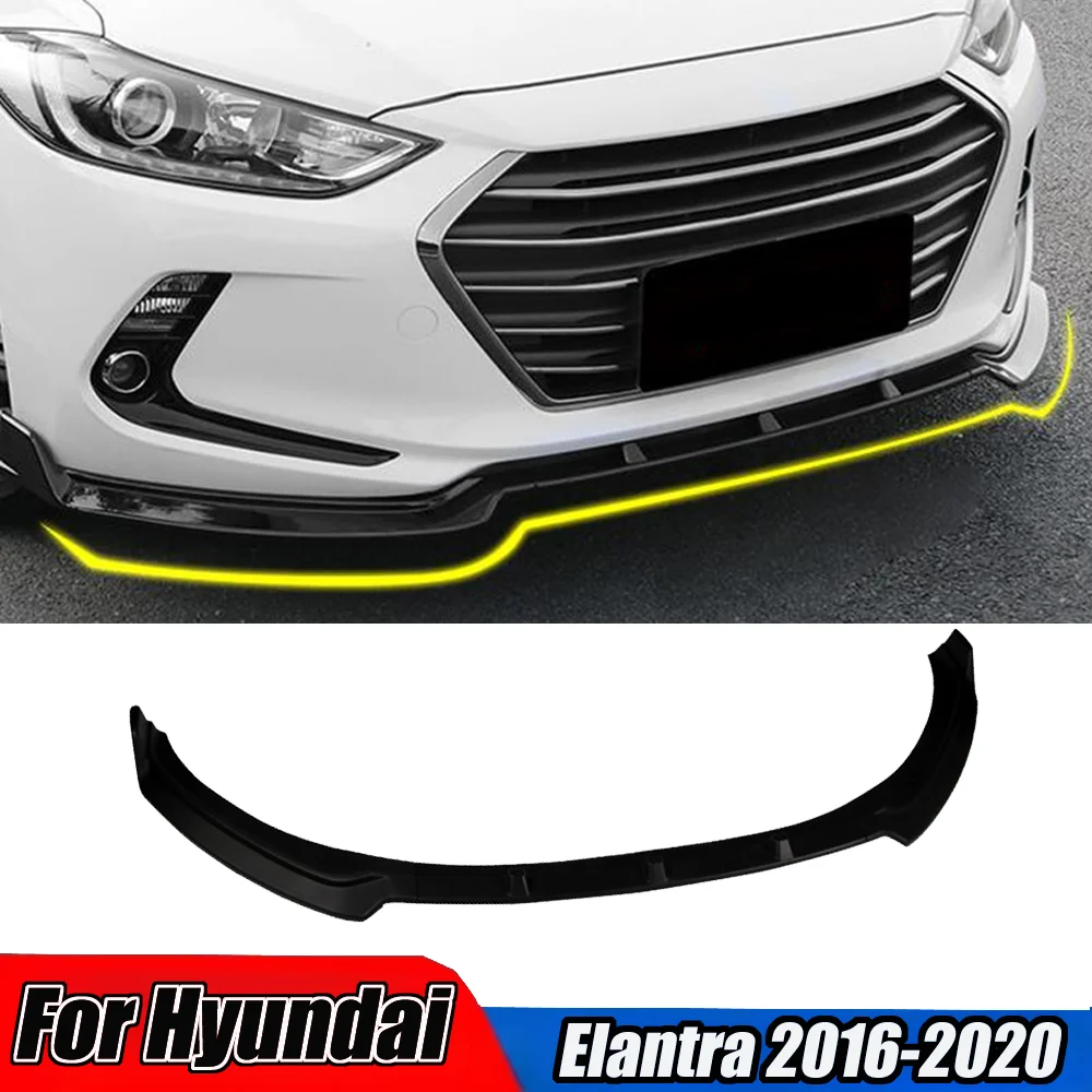 Front Bumper Lower Spoiler Cover For Hyundai Elantra 2016-2020 Front Lip Blade Splitter Car External ornament Accessories