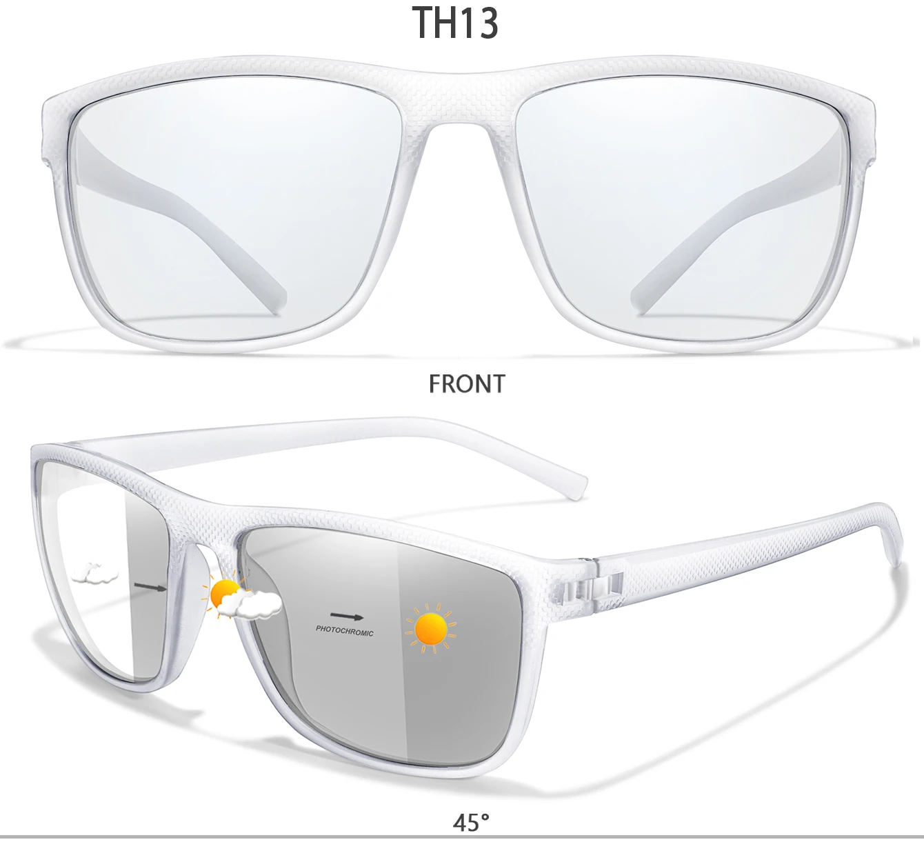 Photochrome Radfahren Sport Sonnenbrille Klassische quadratische Farbtöne für Männer und Frauen Outdoor-Sportarten Laufen Wandern Baseballbrille – Detail 8