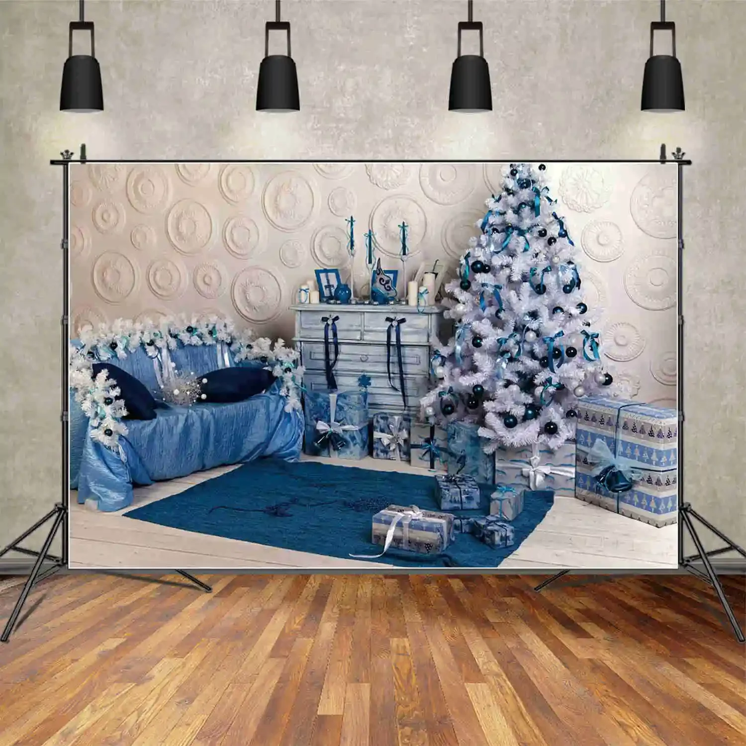 MOON.QG Decorazione natalizia Fotografia Sfondo Letto Camino Divano Photozone Sfondo Studio per bambini Accessori per cabine fotografiche