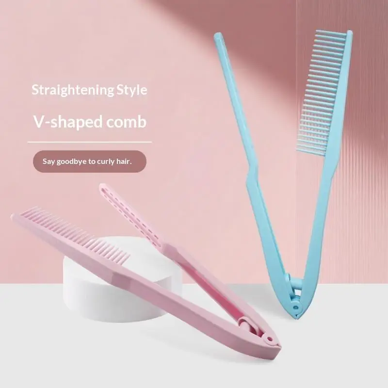 /Kuz/LORI Portable Hair Straightening Comb Anti Static Teeth Foldable For Travel Daily Hair Styling