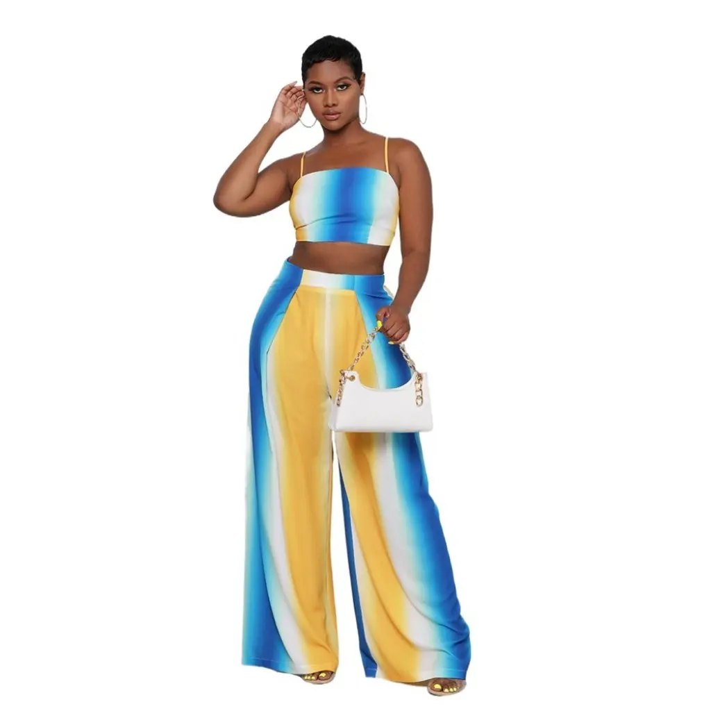 

Women's Gradient Casual Pants Sling Two-Piece Set Europe And America Style