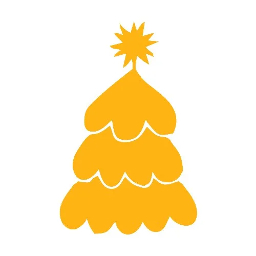 New Jargon New Jargon Above Snow Christmas Tree Sticker Decal Yellow