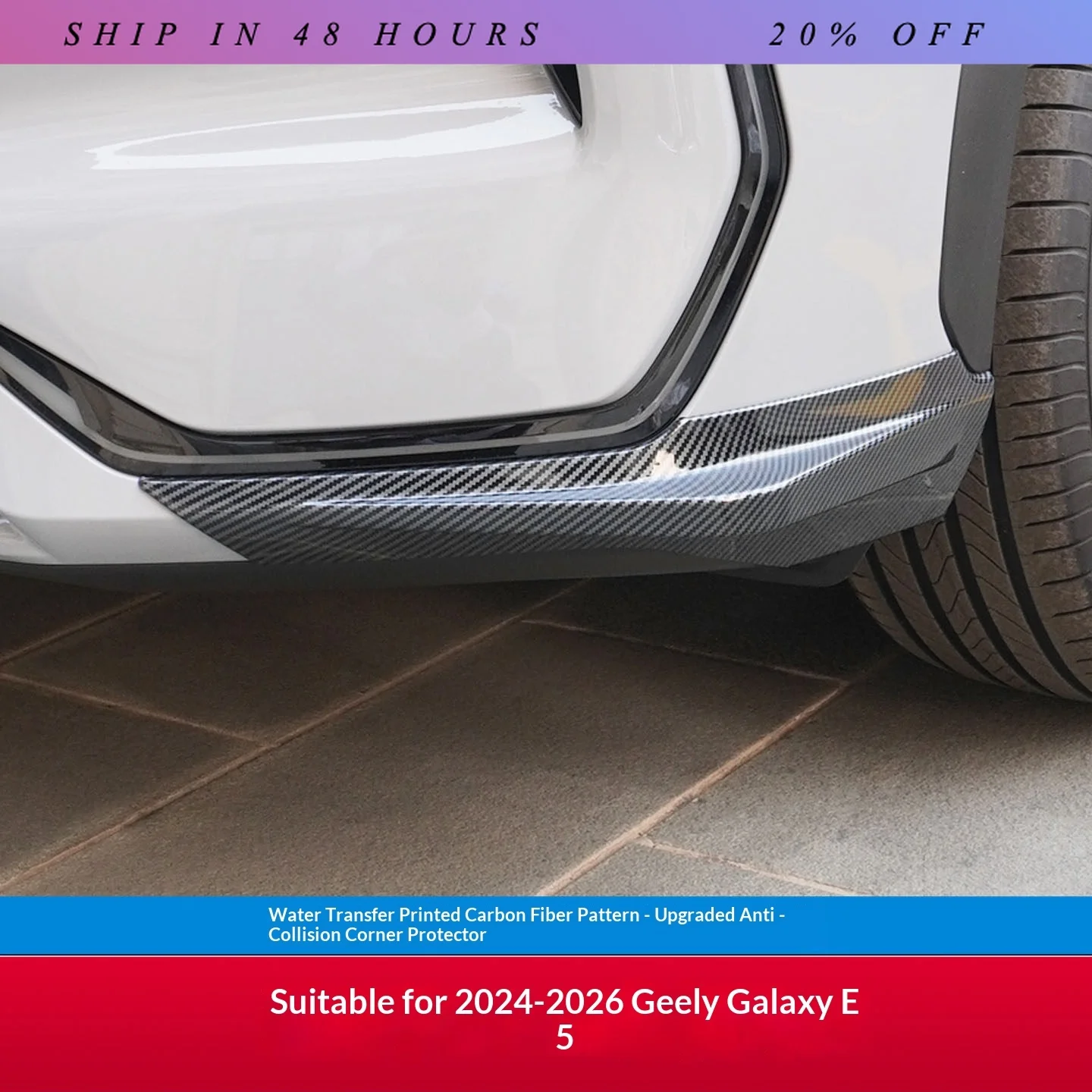 IOSN For Geely Galaxy E5 EX5 Car Bumper Lip Guard Decorative Trim Modification Front Lip Corner Protector