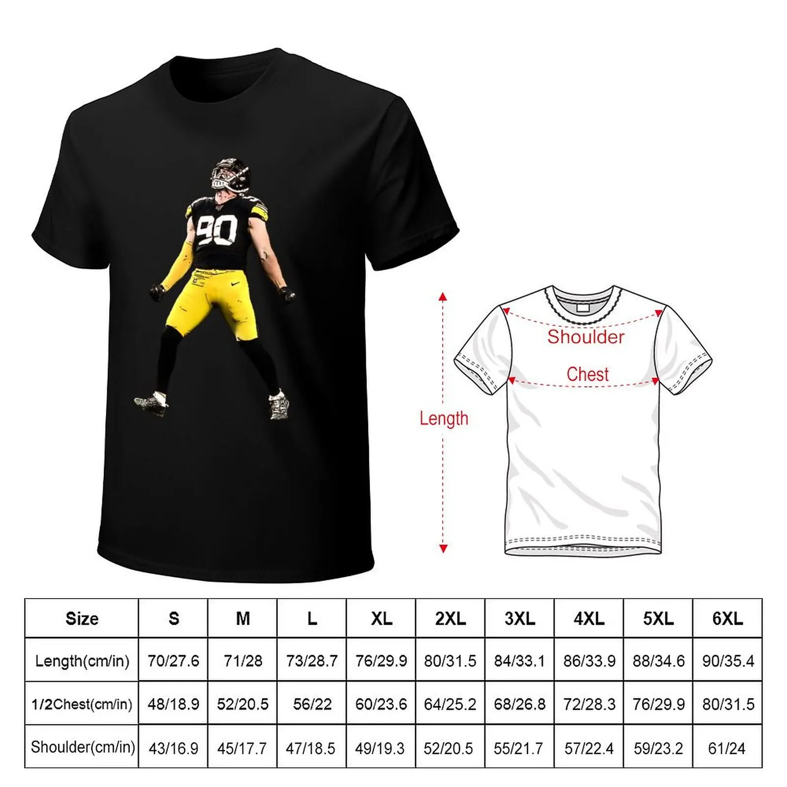 Tj Watt-Viering T-Shirt Tops Blanks T-Shirt Voor Mannen