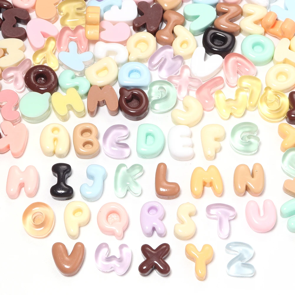 20pcs/lot No Hole Flatback Letter Resin Beads Small Alphabet Charms for DIY Hair Clip Phone Case Cream Glue DIY Decoration
