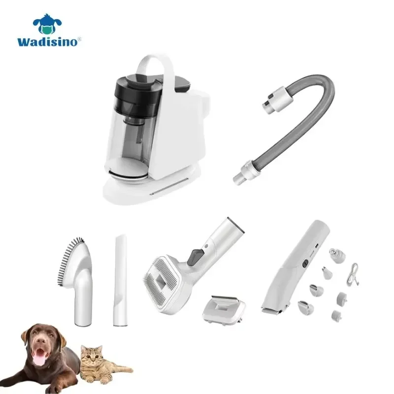 7 in 1 Automatic Portable Plastic Pet Grooming Kit Vacuum Suction Cleaner Low Noise 600W D
