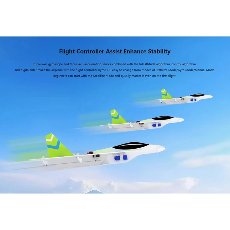 Byme-DB FIXED Wing Flight Control Gyroscope ในตัวสําหรับ Delta Wing Micro-Paper Plane J10 SU27 F22