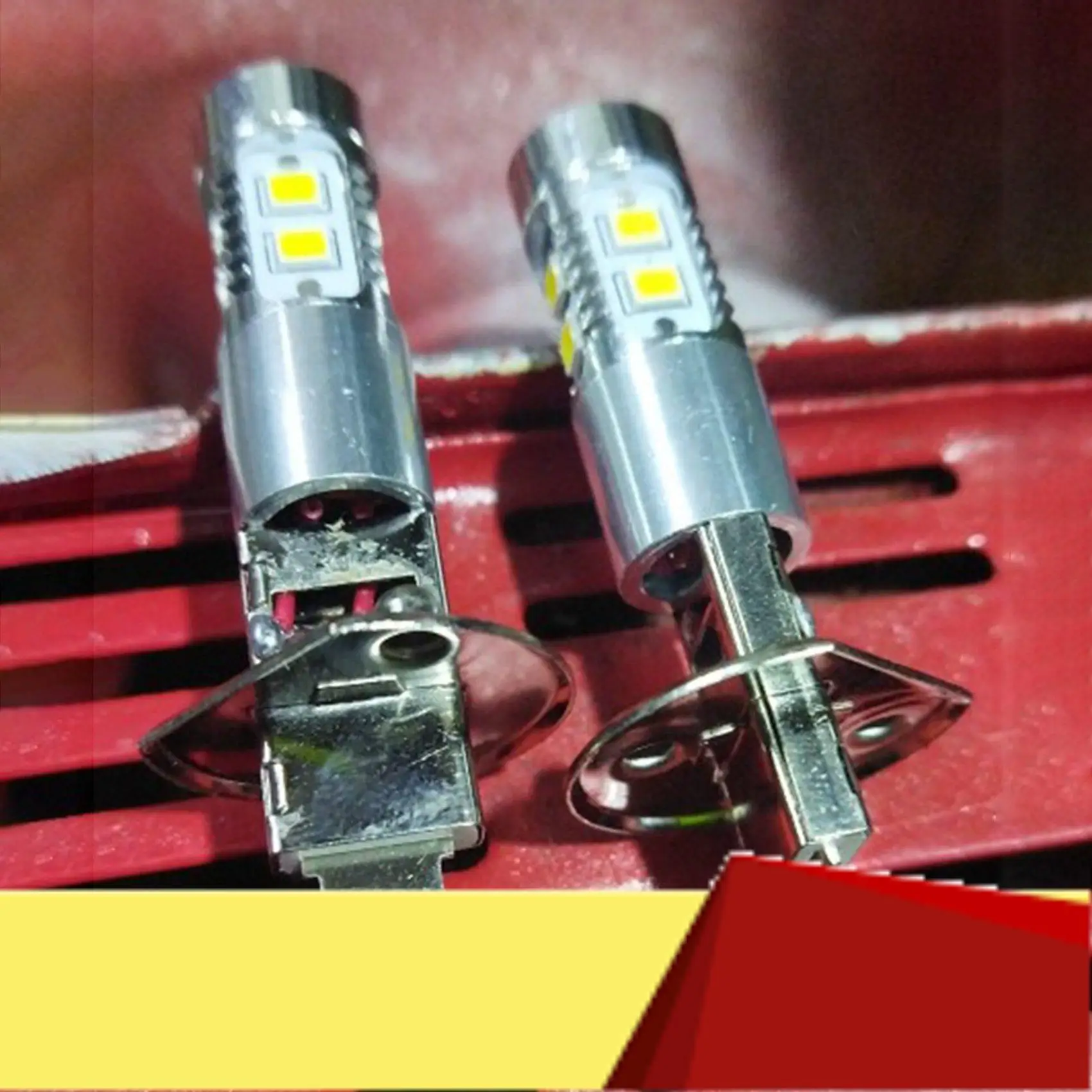 

2Pcs Car Fog Lamp 100W H1 LED Headlight Bulbs 6000K 2835 SMD 10LED Super Bright Car High Low Motorcycle Headlights-M53K