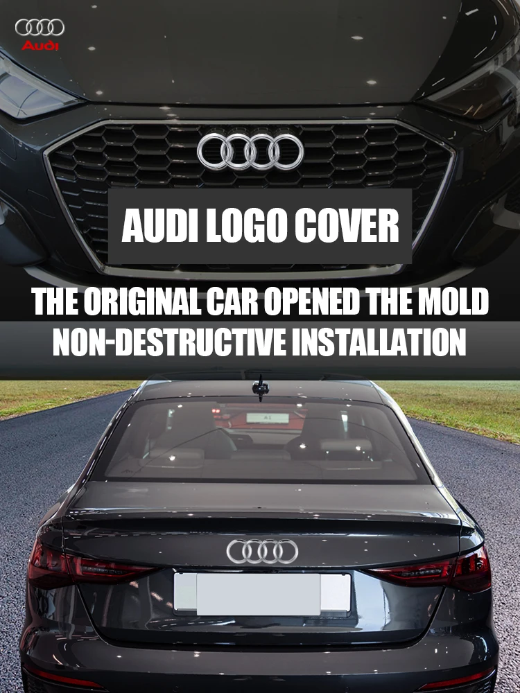 1 SZT. ABS Samochodowa Przednia Tylna Emblematowa Naklejka Dekoracyjna do Audi Sline A1 A2 A3 A4 A4L A5 A6 A7 A8 A8L TT Q1 Q2 Q3 Q4 Q5 Q6 Q7 — 2