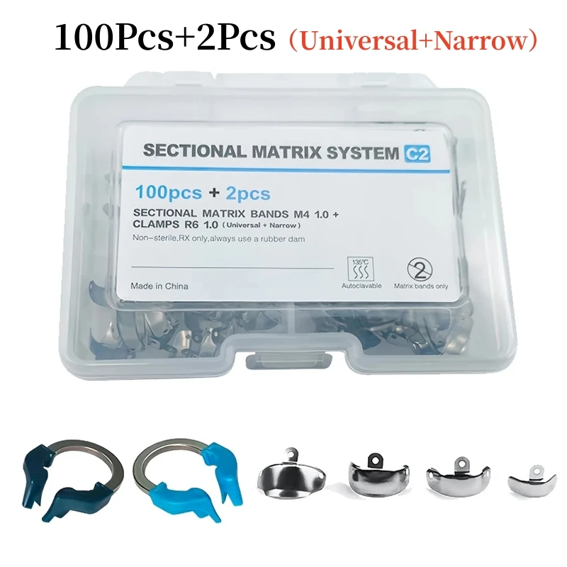 Tandheelkundige Matrix Bands Sectionele Voorgevormde Matrix Systeem Metalen Matrices Matrix Klem Nikkel Titanium Klemring Tandarts Gereedschap