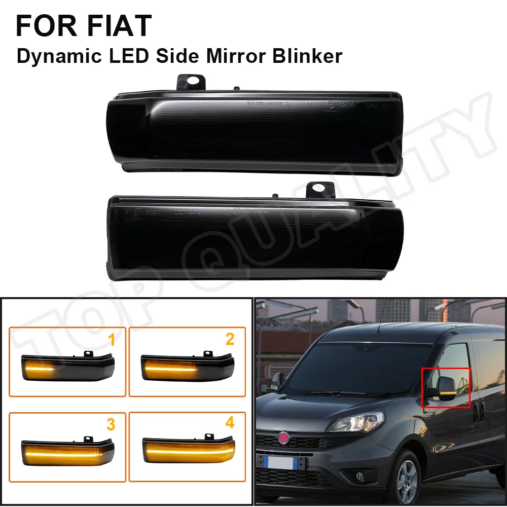 

For Fiat Doblo For Opel Combo D For Ram Promaster City Dynamic LED Side Wing Rearview Mirror Indicator Turn Signal Light