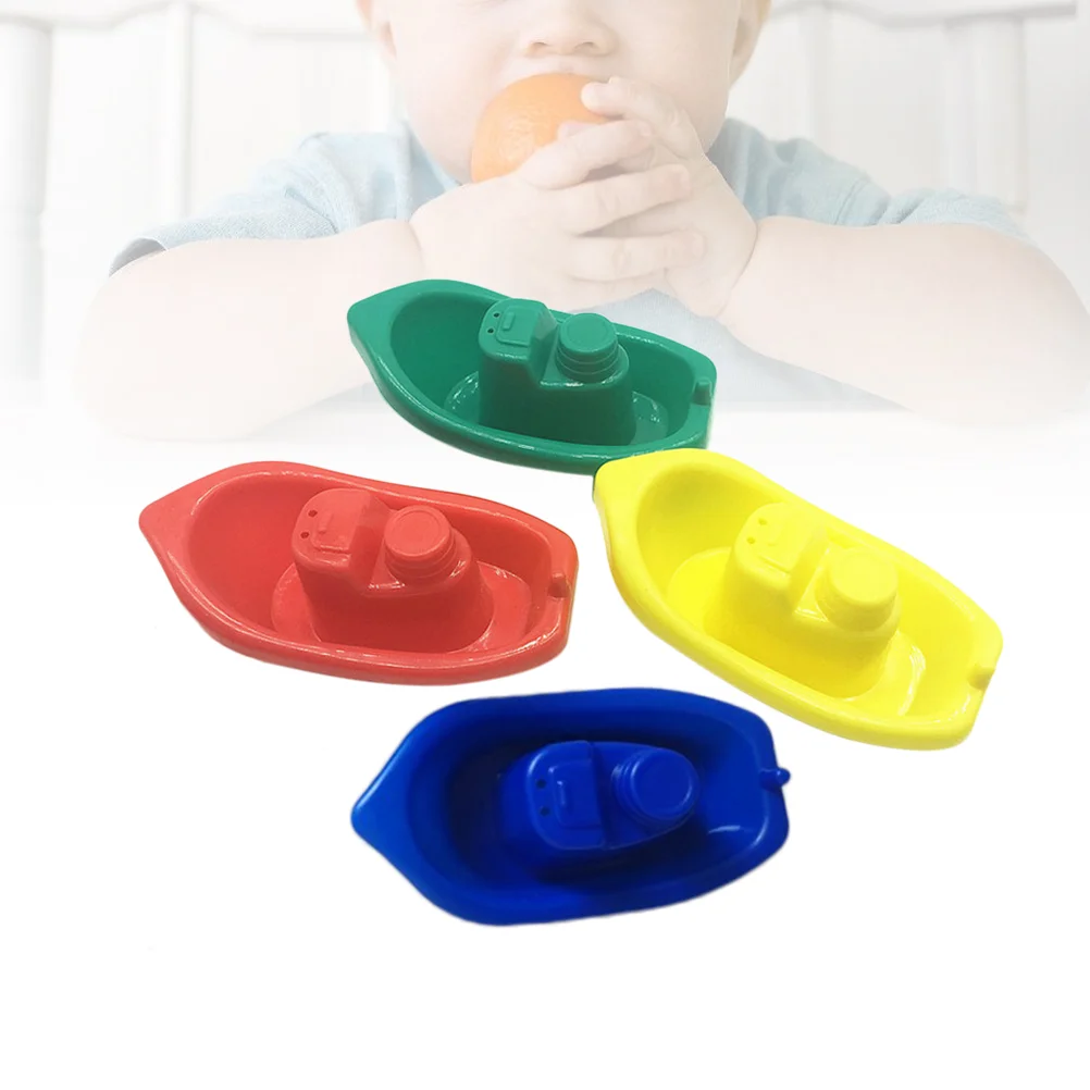 

8 Pcs Baby Bath Toys Bath Time Floating Boat Plastic Ship Model for Toddlers Kids(Yellow + Red + Green + Dark Blue)