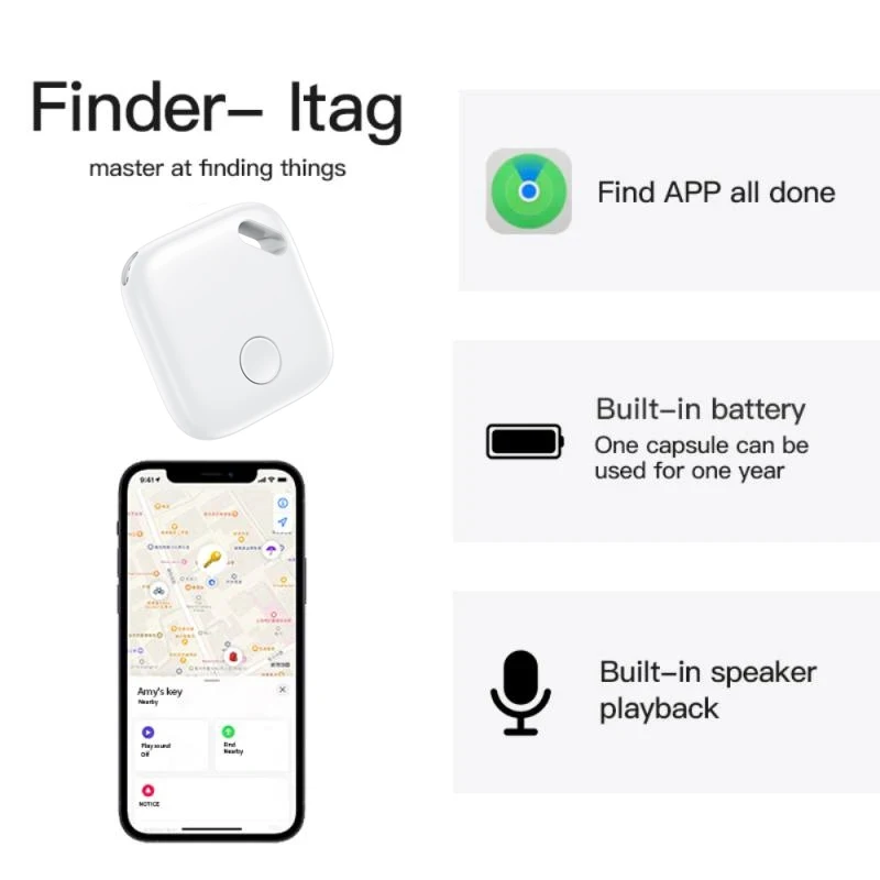 Mini Tracking Device For Apple Find My Key Smart Air Tag Child Finder Pet Car Lost Tracker Smart Bluetooth Tracker IOS System