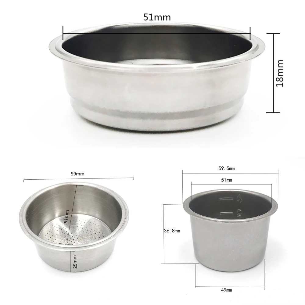 

Dia. 51MM Stainless Steel Coffee Grinder Filter High Pressure Coffee Maker Multi Holes Single, double, quadruple cups and bowls
