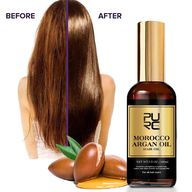 PURC Pure Morocco Hair Essential Argan Oil Serum Nourish Repair Dry Frizz Damaged Smoothing Soften Treatment Products Hair Care