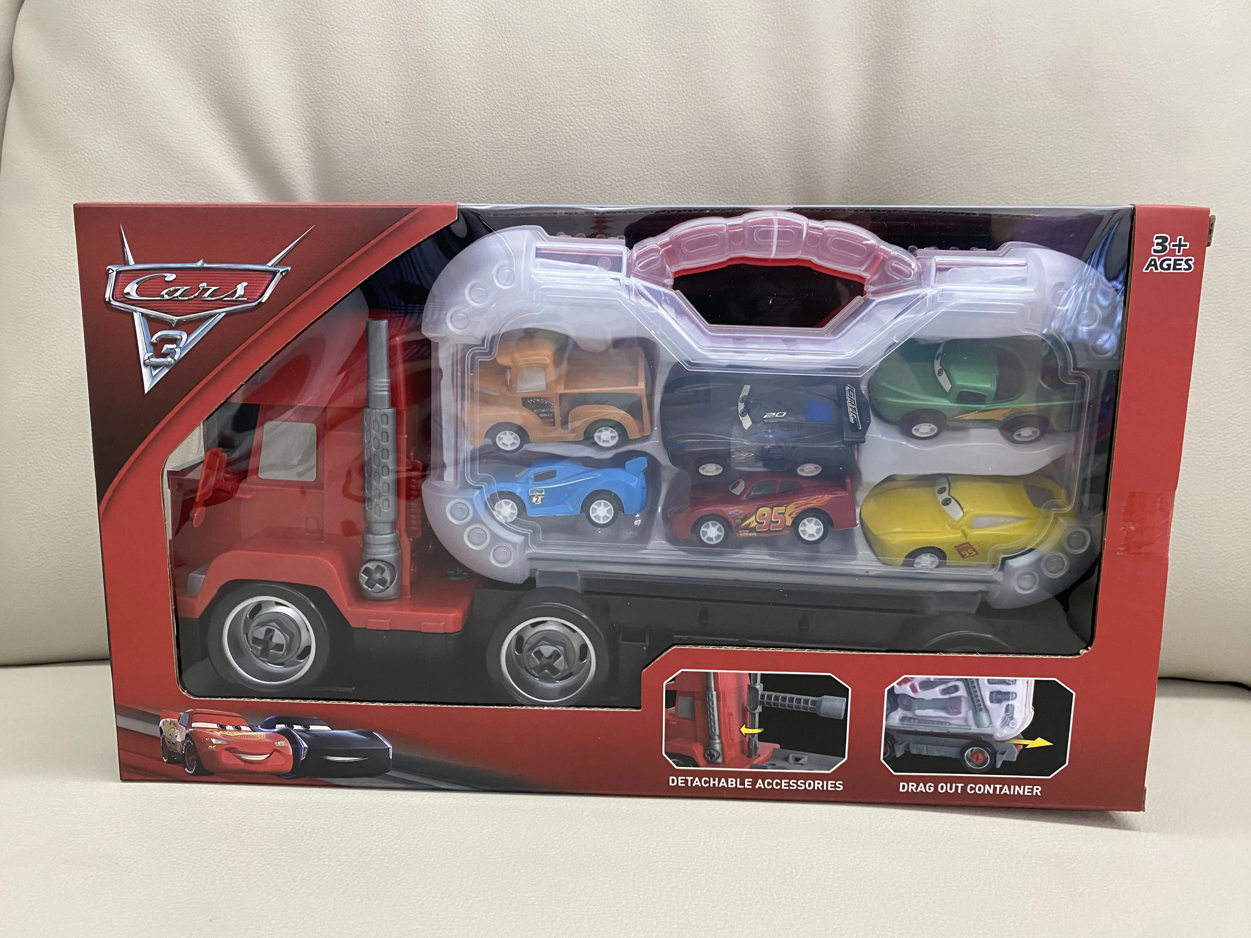 Disney Pixar Cars Set Lightning Mcqueen Figuren Jackson Storm Mack Onkel LKW Pull-Back Autos Modell Puppe Kinder Spielzeug als Geschenk