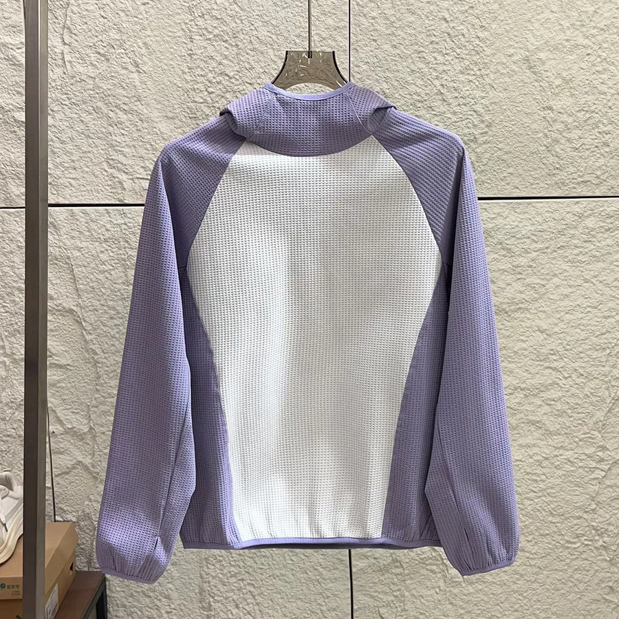 Unisex Mountain-Style Color-Block-Kapuzenpullover – Atmungsaktives Waffelstrick-Langarmshirt für Outdoor-Wanderungen & Radfahren – Detail 4