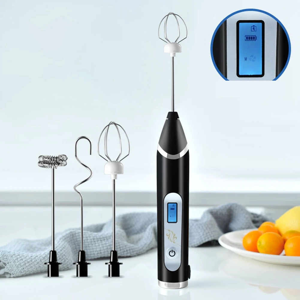 Portable Rechargeable Electric Milk Frother Foam Maker Handheld Foamer High Speeds Drink Mixer Coffee Frothing Wand