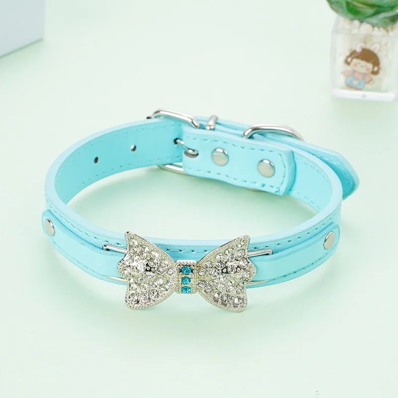 Dog Collars Creative Shiny Diamond Bowknot Decoration Cute Pet Collars Cat Collars Pet Supplies Pet Accessories Pet Products