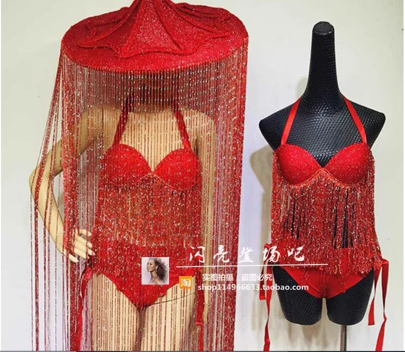 

Nightclub DJ Performance Costume, Conical Hat Tassel, Sexy and Atmospheric Female Singer Costume