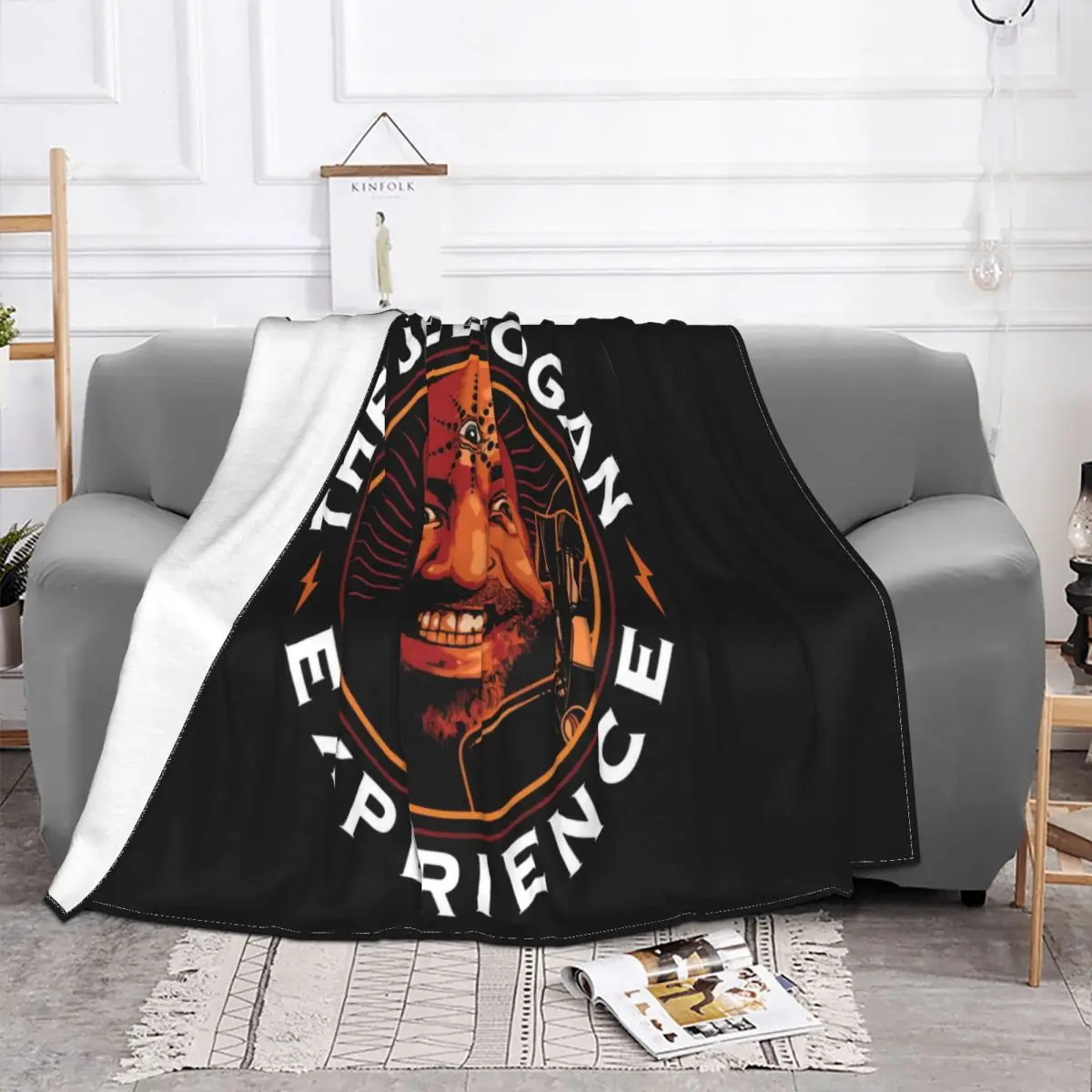 Joe Rogan Experience Swea Wokecotton Graphic Letter Cartoon Creative Middle Aged Pride Graphic Letter Present Throw Blanket