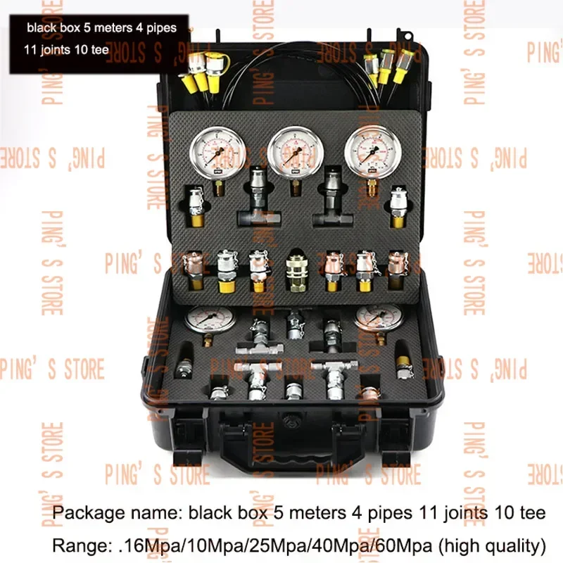 Excavator Pressure Gauge Hydraulic Oil Test  Detector Accurate   Measuring Box Instrument Cluster