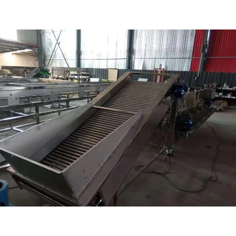 Roller Type Fruit Feeding Elevator Conveyor Machine Stainless Steel Inclined Lifting Conveyor For Fruit Sorting Production Line