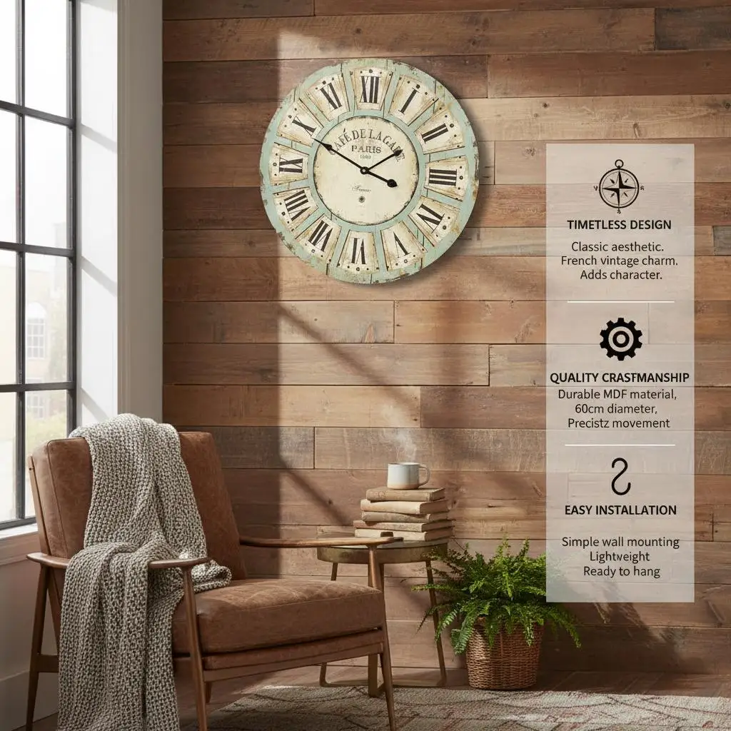 Mehrfarbige Wanduhr, 60 cm, mu, geeignet für Zuhause, Büro und Empfangsbereiche. – Detail 4