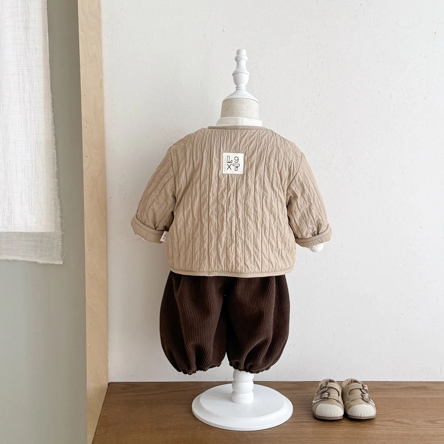 Boys Quilted Jacket Fall Winter Thick Brown Long Pants Baby Fashion Late Fall Infant Kids Winter Warm Boys
