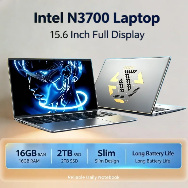 2026 New Ultra Slim Business Laptops Notebook PC 15.6 Inch Core N3700 32GB RAM 1TB 2TB SSD  For Office Games Computer