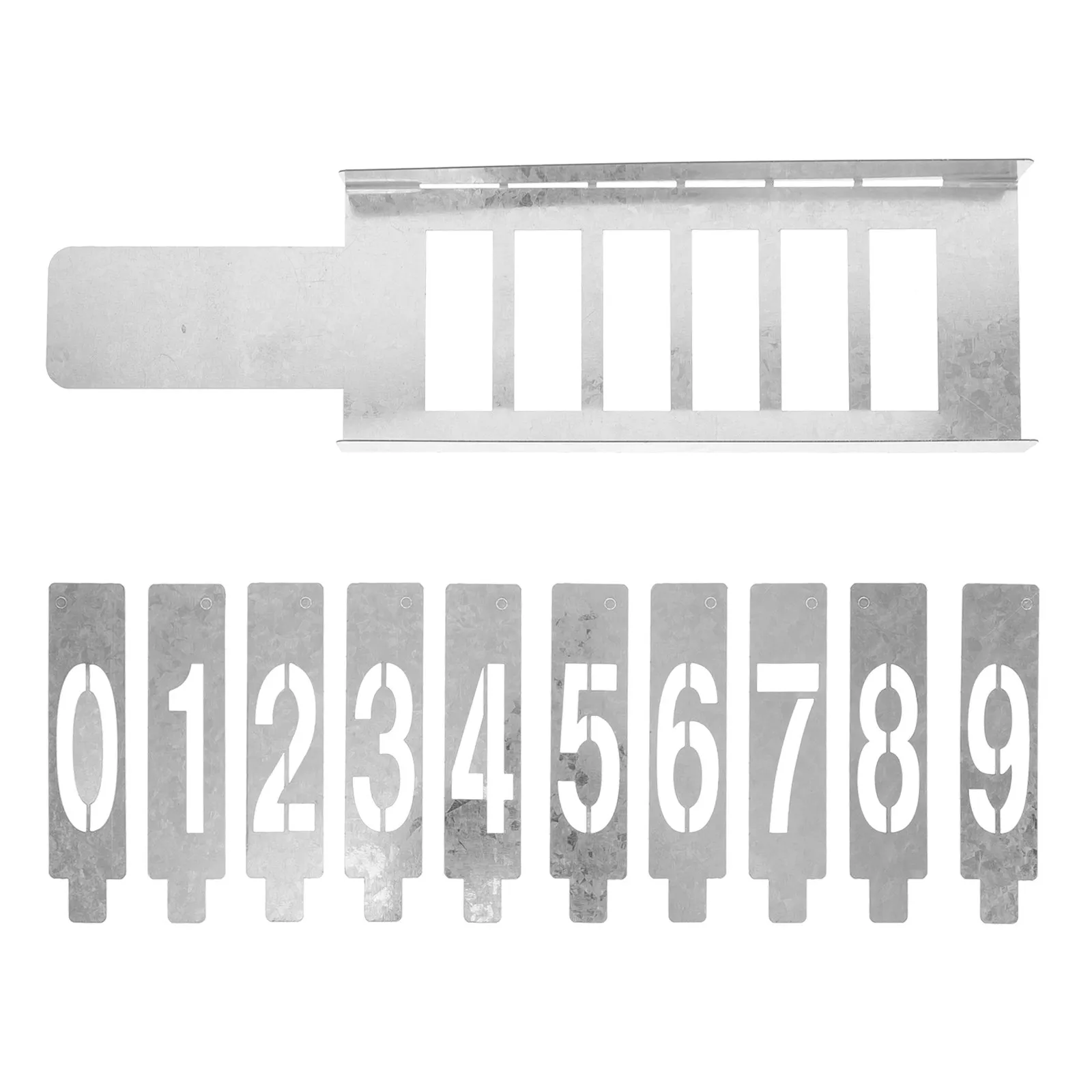 1Set Metal Hollow Number Stencils Painting Template Reusable Spray Paint Stencils DIY Digital Drawing Tool Mailbox Number Craft