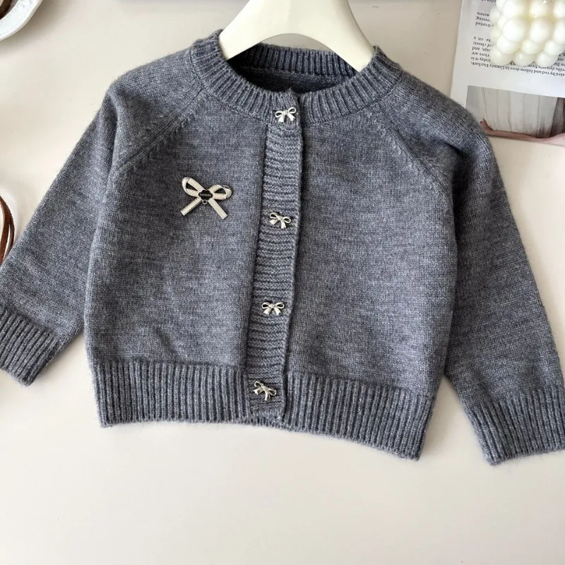 Girls Princess Suits Autumn Winter Knitted Sweaters Cardigan+Sequin Skirt Birthday Party Kids Outfits Set Baby Girl Clothes Sets