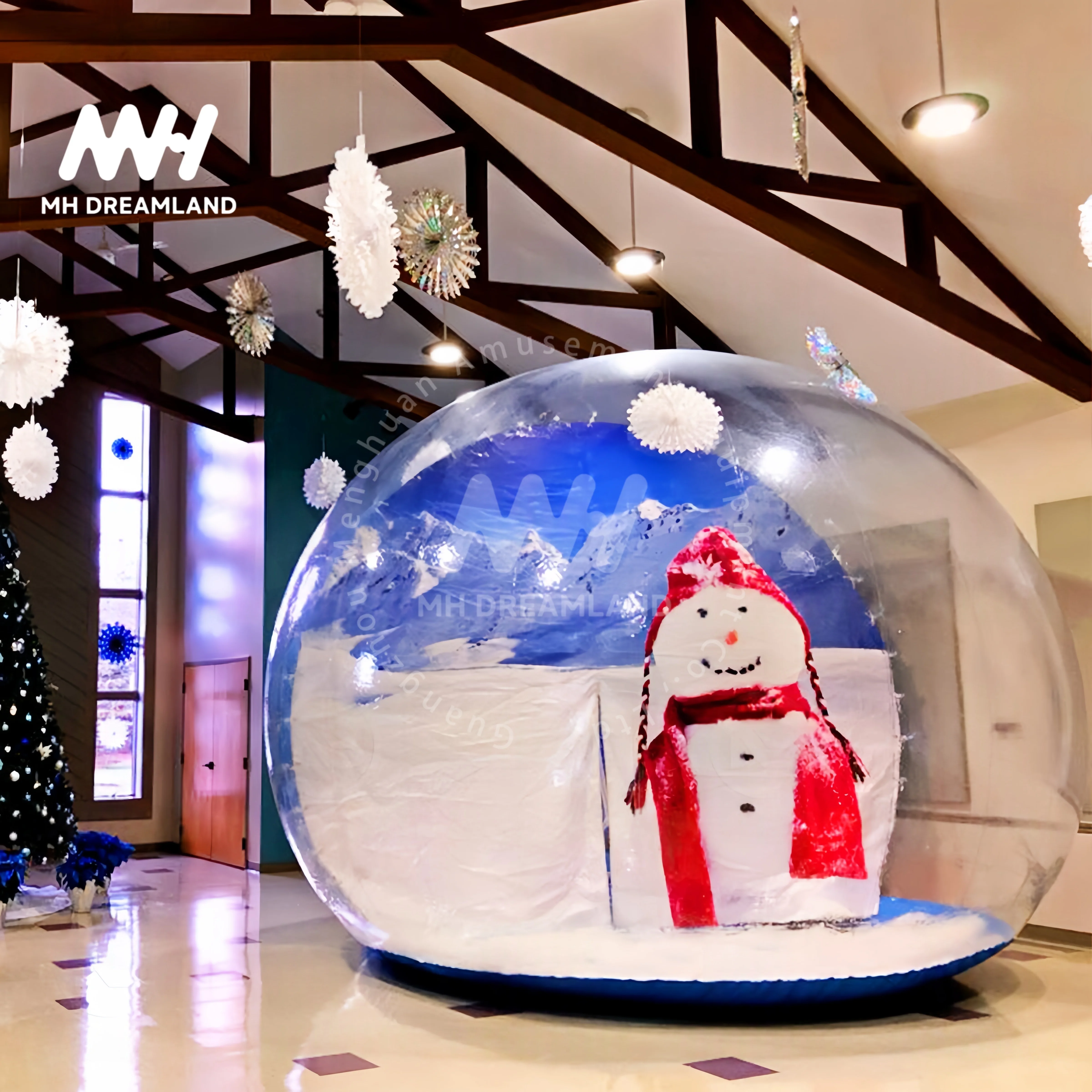 

Hot Selling Halloween Christmas Inflatable Snow Globe PVC 3m Photo Booth Custom Banner Ages 14+